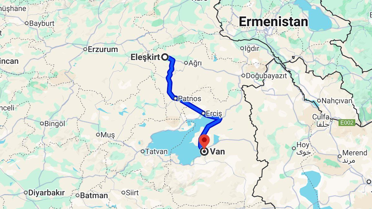 Eleskirt Ile Van Arasi Kac Km Kac Saat Van Eleskirt Mesafe Bilgisi 778