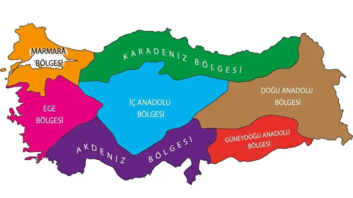 30862B7A Turkiye 7 Bolge Haritasi