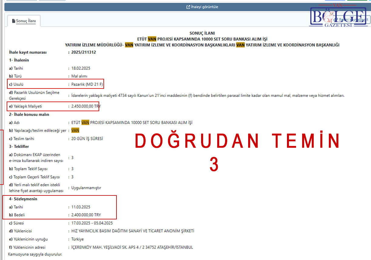 Doğrudan Temin 3