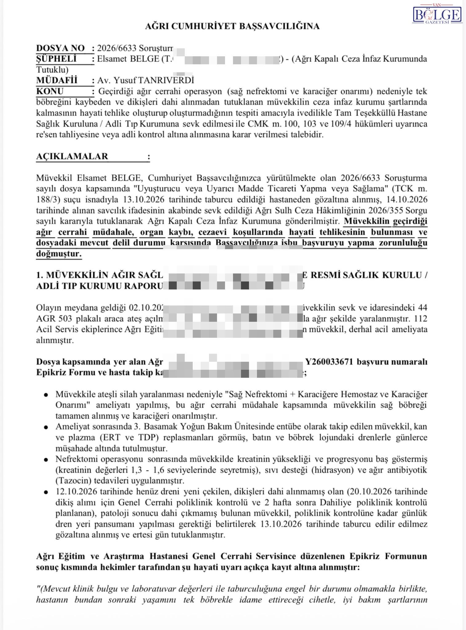 Ağrı’da Polisten Kaçarken Vurulan Genç Cezaevine Gönderildi 'İlaçlar Verilmedi'2