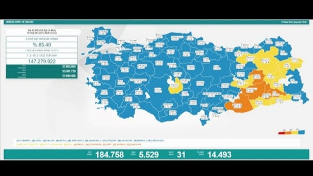 13 Nisan koronavirüs verileri paylaşıldı