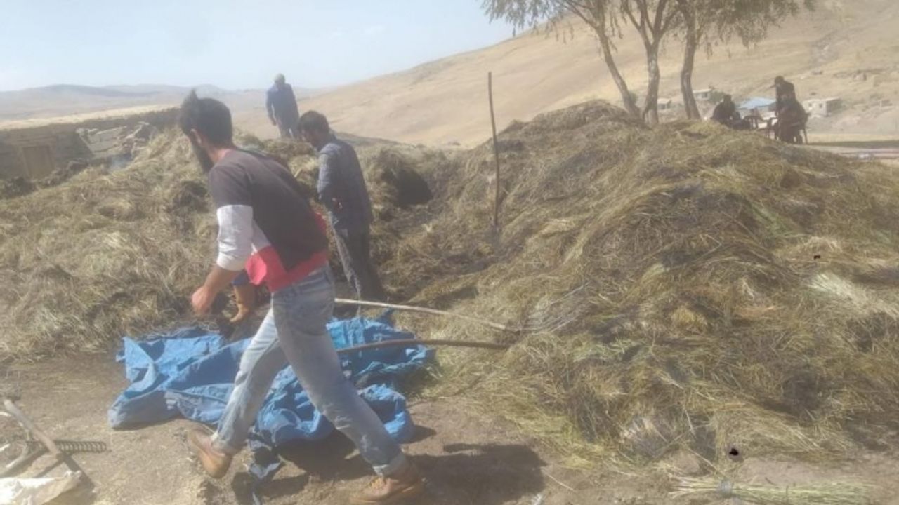 Özalp’ta bin bağ ot ile 2 ton buğday yandı