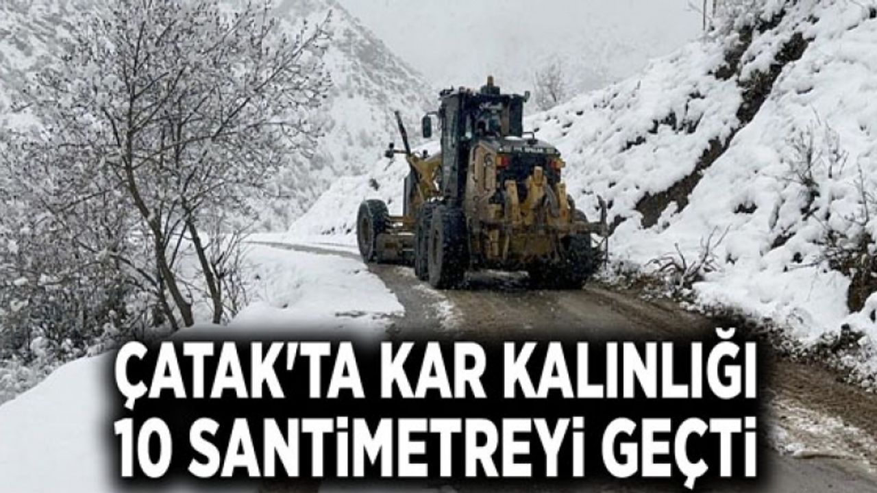 Çatak'ta kar kalınlığı 10 santimi geçti