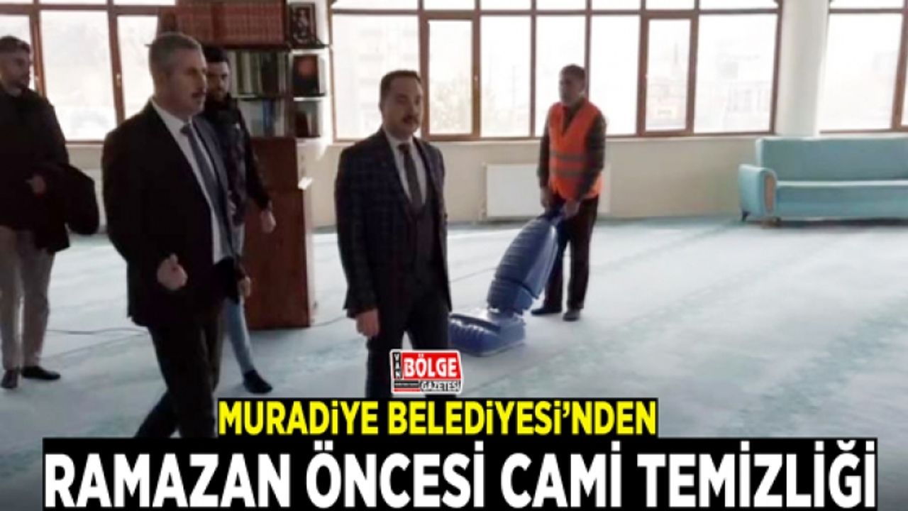 Muradiye Belediyesi'nden Ramazan öncesi cami temizliği