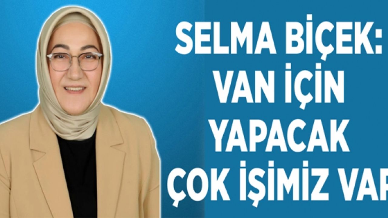 Selma Biçek: Van için yapacak çok işimiz var