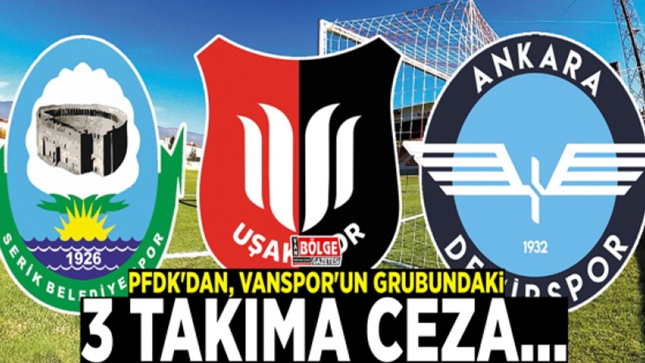 PFDK'dan, Vanspor'un grubundaki 3 takıma ceza…