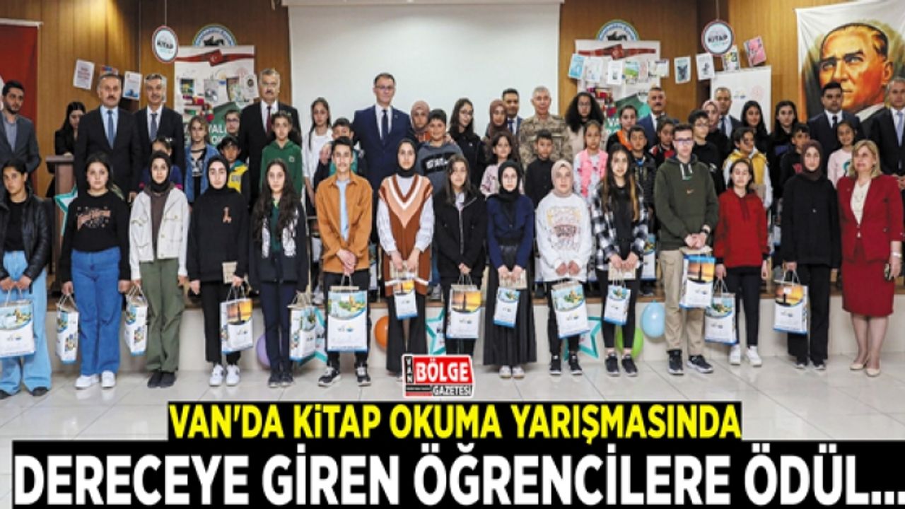 Van'da kitap okuma yarışmasında dereceye giren öğrencilere ödül…