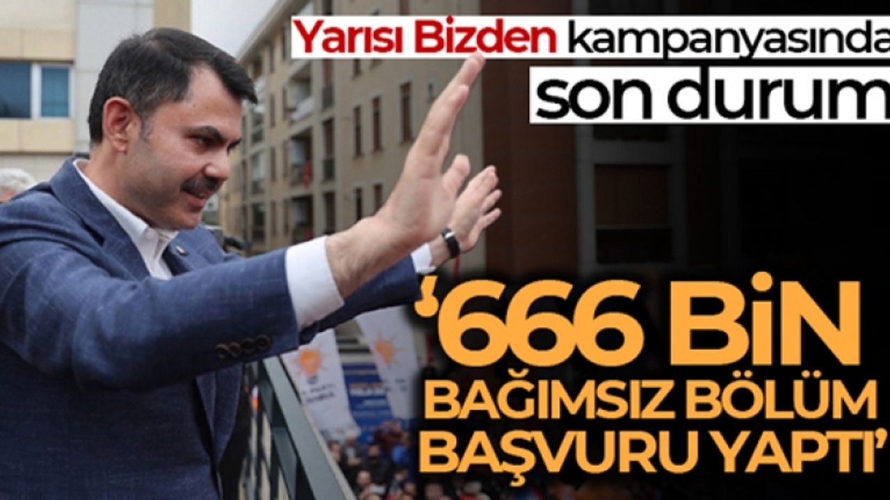 Bakan Kurum: 'Yarısı Bizden kampanyamıza tam 666 bin bağımsız bölüm başvuru yaptı'