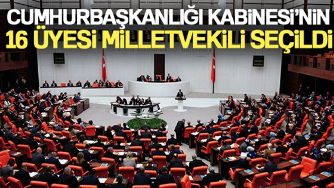 Cumhurbaşkanlığı Kabinesi'nin 16 üyesi milletvekili seçildi