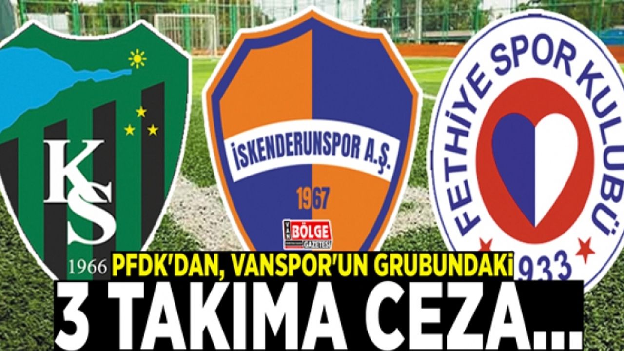 PFDK'dan, Vanspor'un grubundaki 3 takıma ceza…