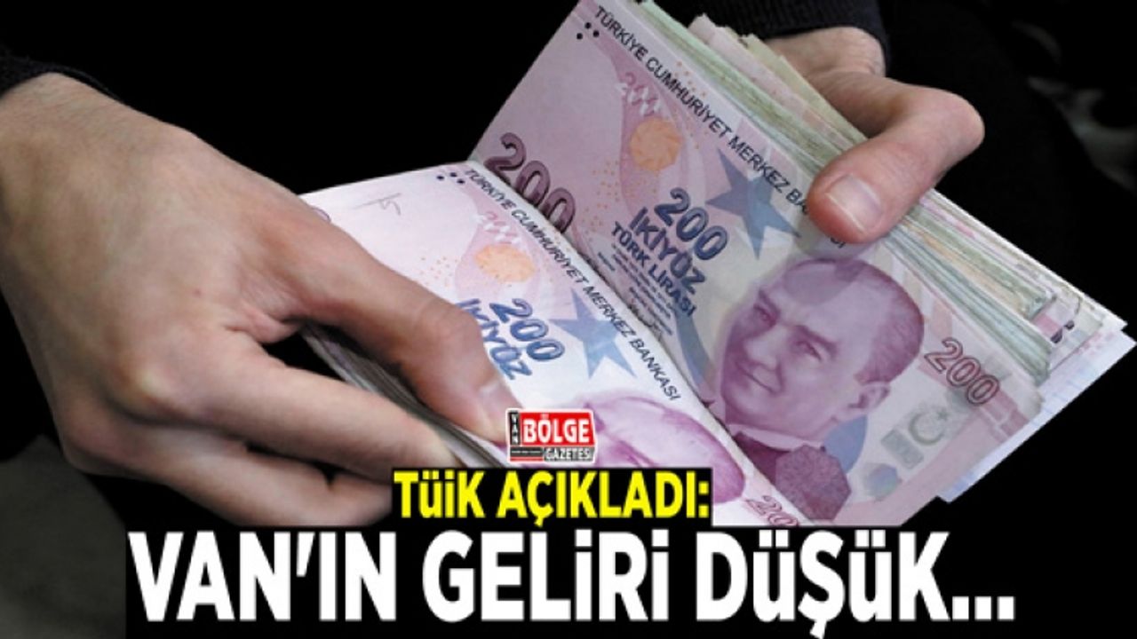 TÜİK açıkladı: Van'ın geliri düşük…