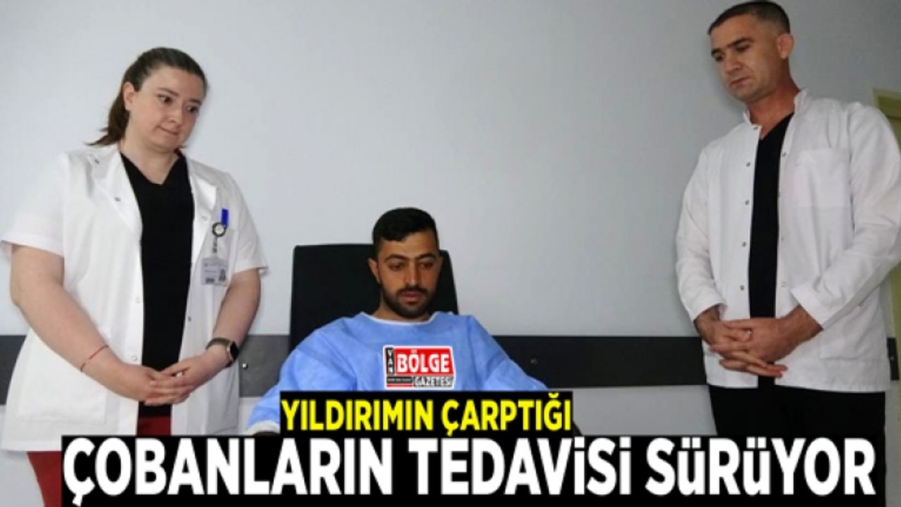 Yıldırımın çarptığı çobanların tedavisi sürüyor