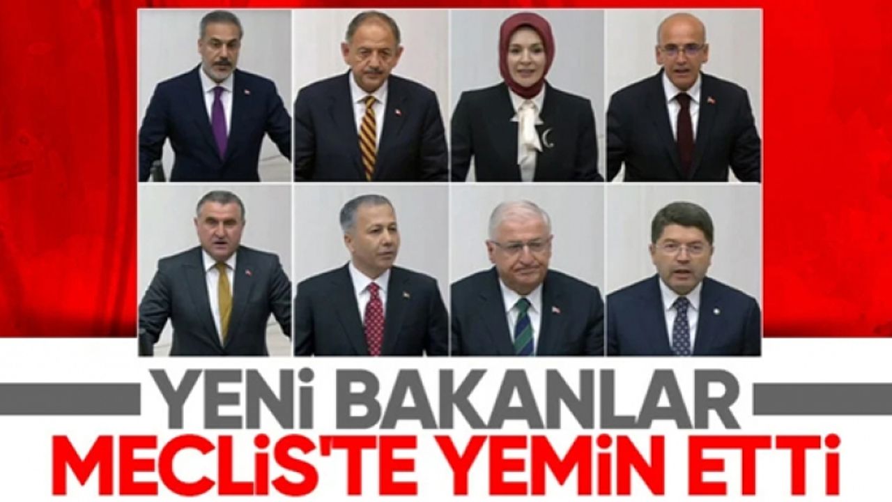 Türkiye'nin yeni bakanları Meclis'te yeminlerini etti