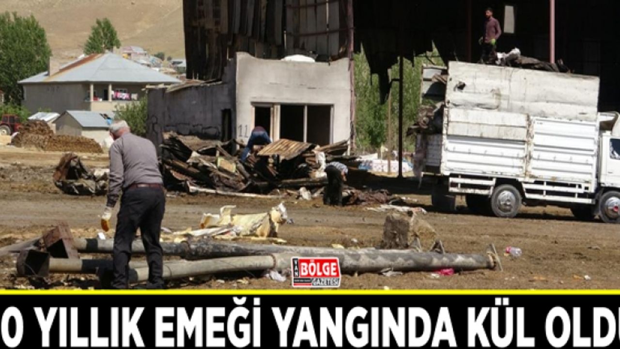 30 yıllık emeği yangında kül oldu
