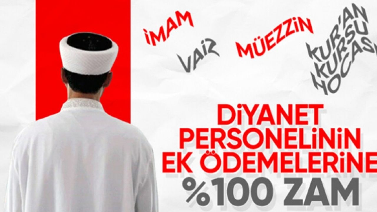 Diyanet personelinin ek ödemelerine zam yapıldı