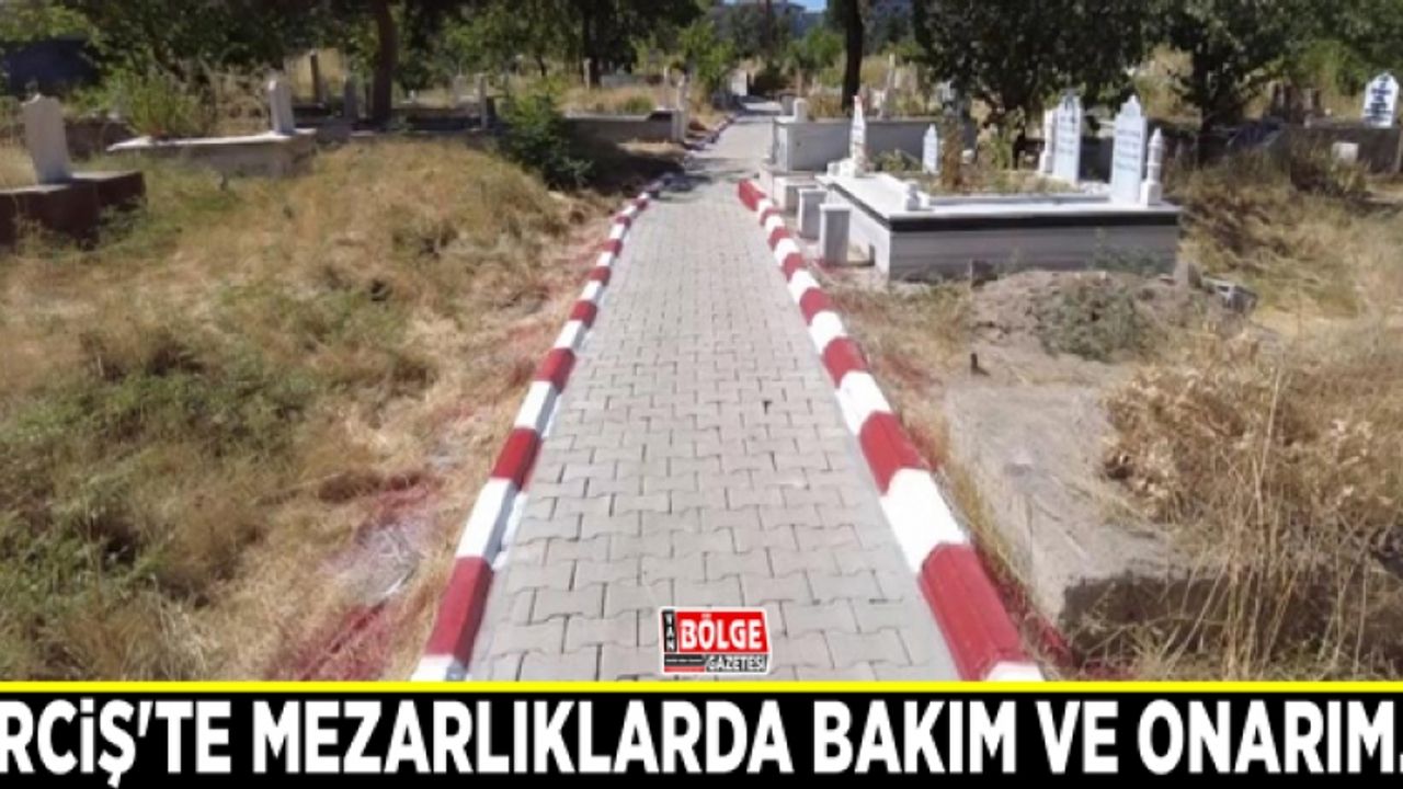 Erciş'te mezarlıklarda bakım ve onarım...