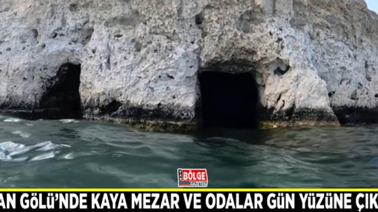 Van Gölü’nde kaya mezar ve odalar gün yüzüne çıktı