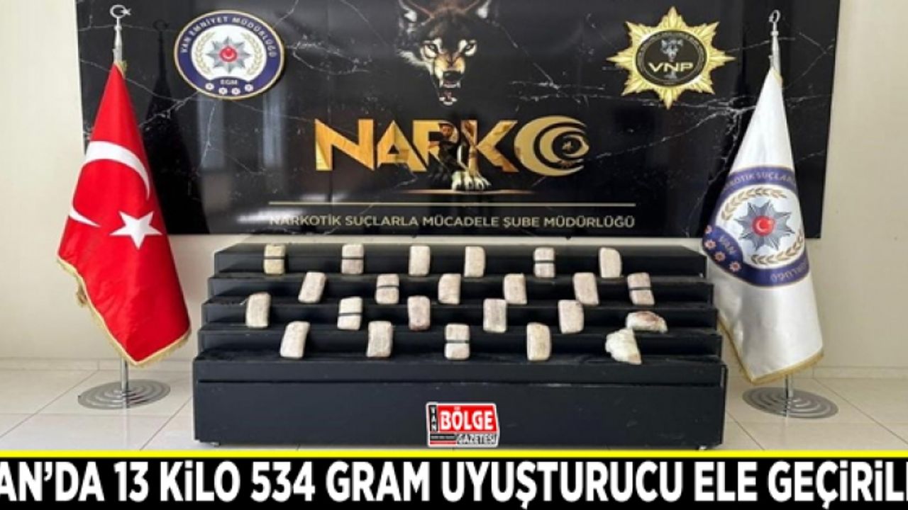 Van’da 13 kilo 534 gram uyuşturucu ele geçirildi