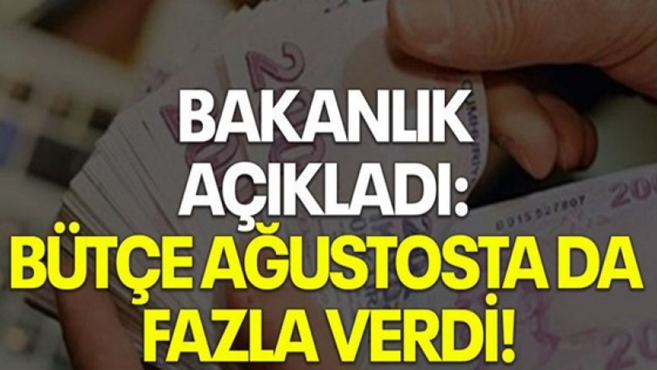 Ağustos ayı verileri açıklandı: Bütçe fazla verdi!