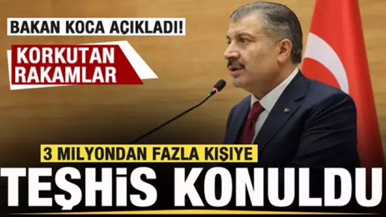 Bakan Koca açıkladı! Korkutan rakamlar! 3 milyon kişiye teşhis konuldu