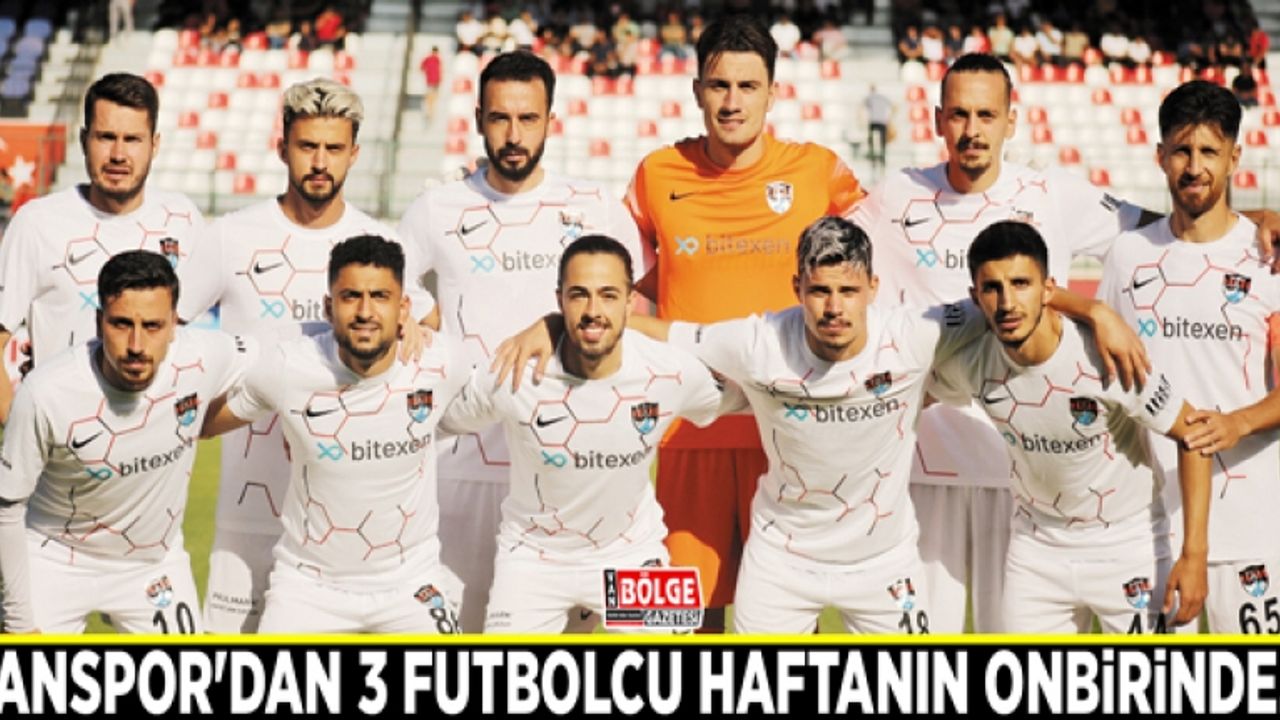 Vanspor'dan 3 futbolcu haftanın onbirinde...