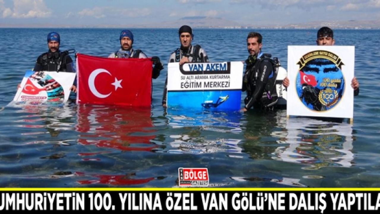 Cumhuriyetin 100. yılına özel Van Gölü’ne dalış yaptılar