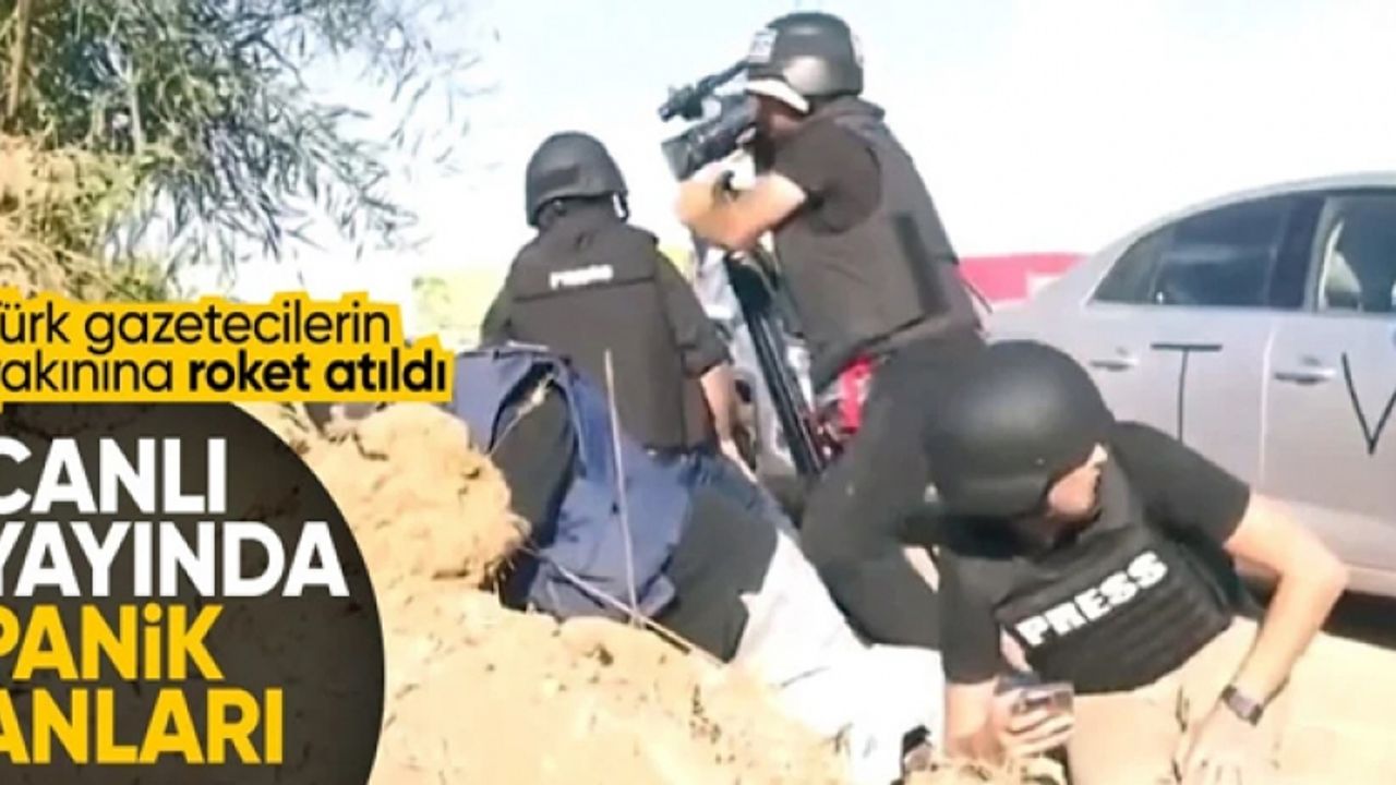 İsrail'den sıcak bilgi aktaran Türk muhabirin yanına canlı yayında roket düştü