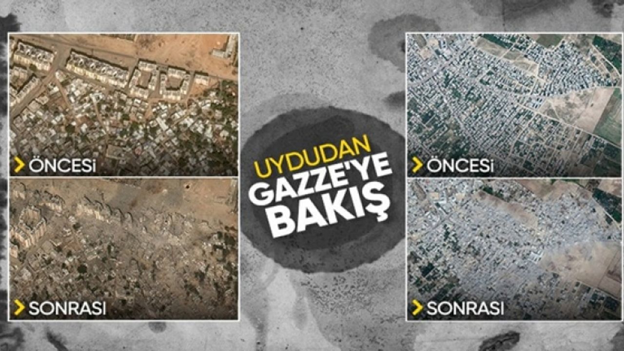 İsrail saldırılarında Gazze'nin uydu görüntüleri