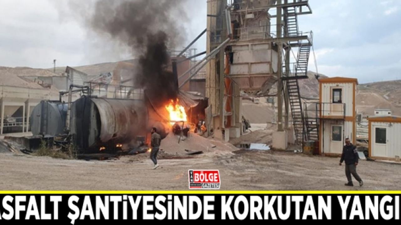 Van'da asfalt şantiyesinde korkutan yangın