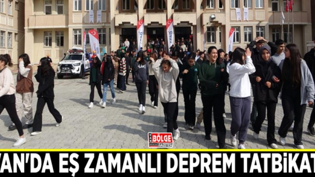 Van'da eş zamanlı deprem tatbikatı