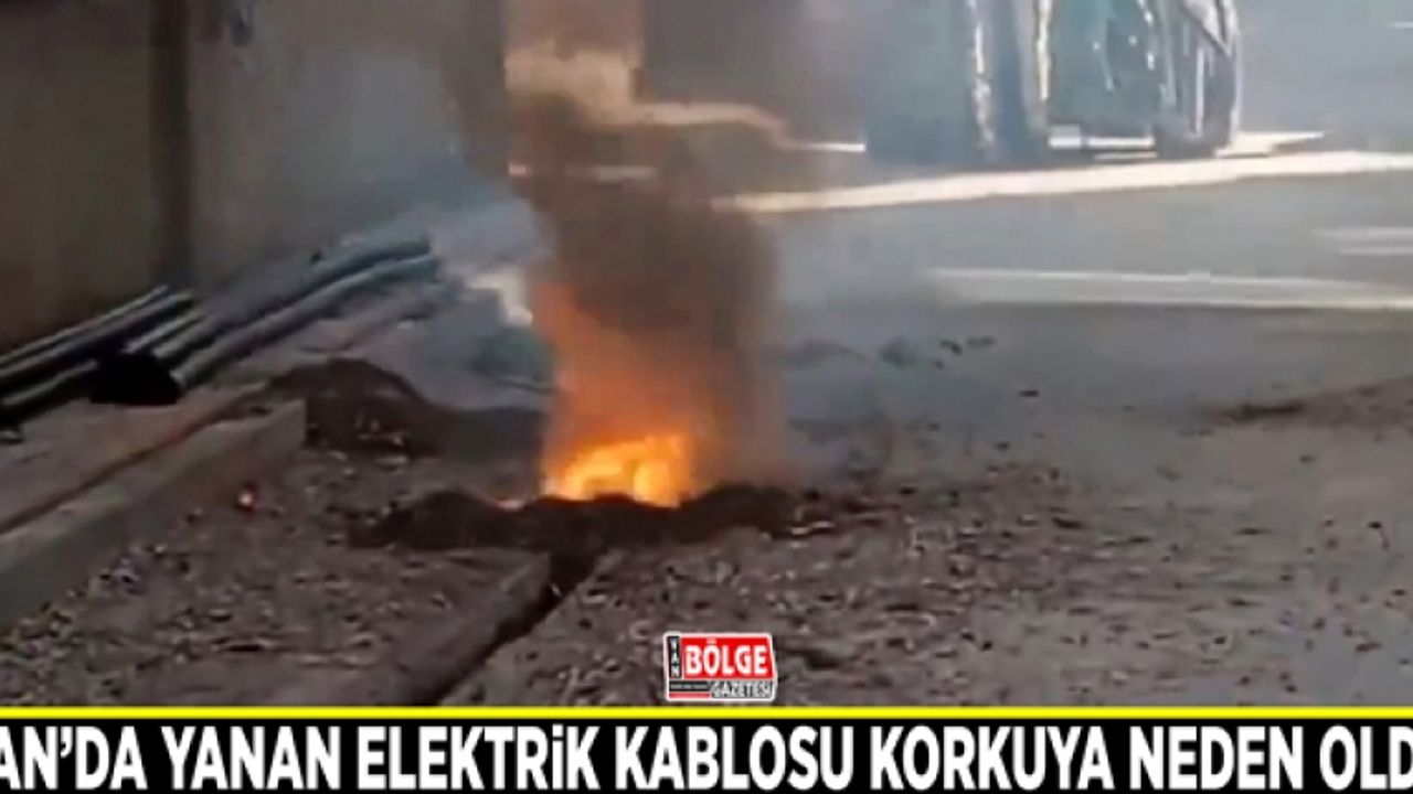Van’da yanan elektrik kablosu korkuya neden oldu