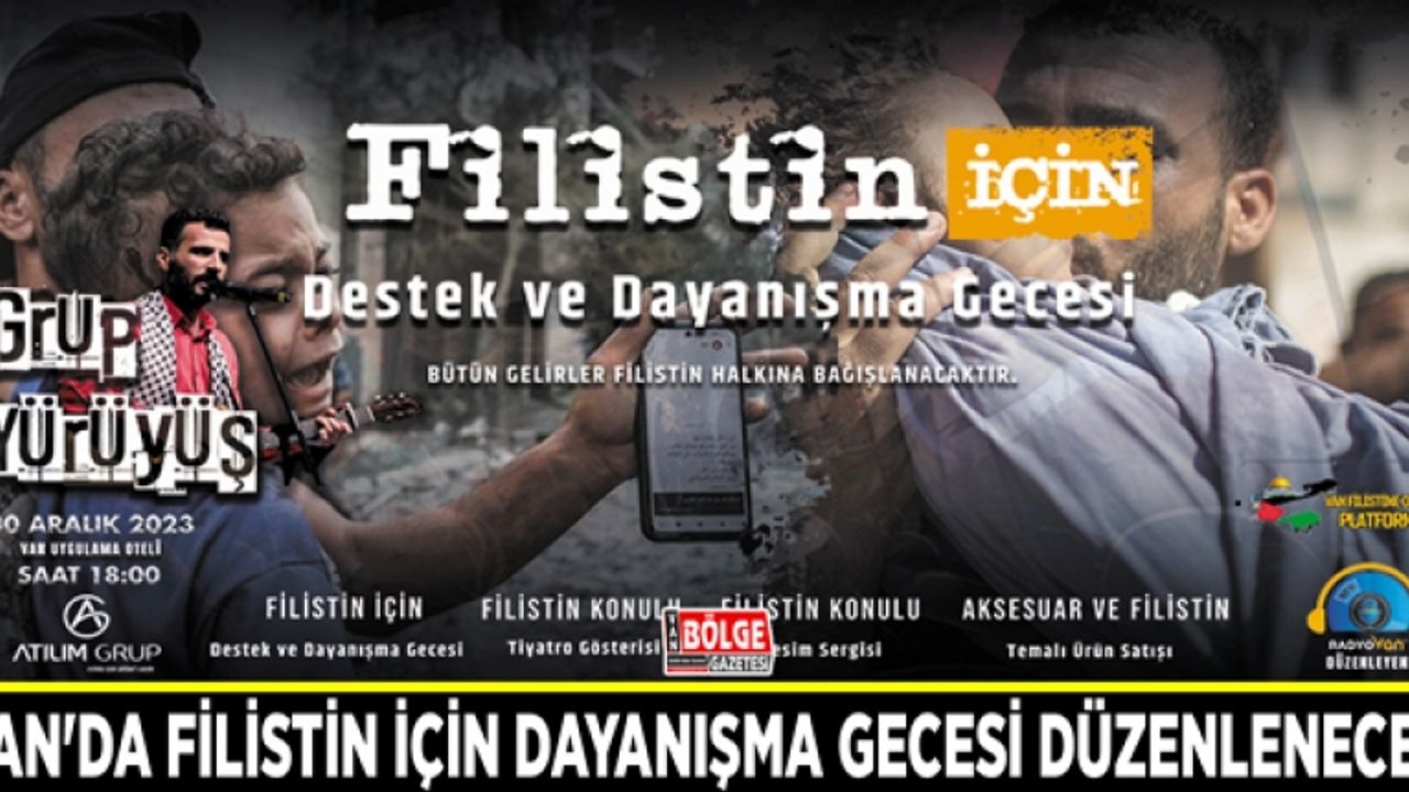 Van'da Filistin için dayanışma gecesi düzenlenecek