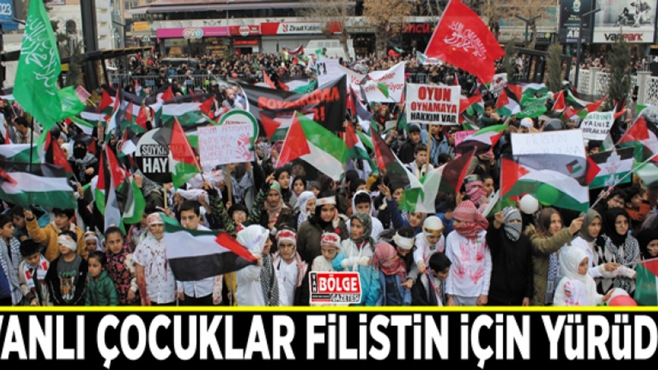 Vanlı çocuklar Filistin için yürüdü