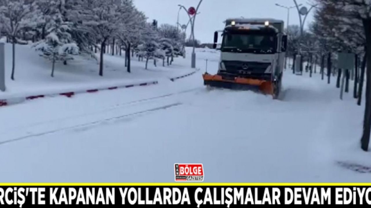 Erciş'te kardan kapanan yollarda çalışmalar devam ediyor