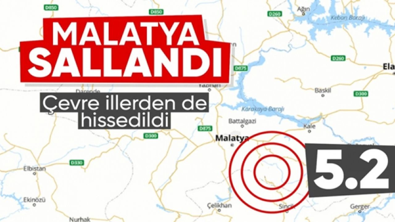 Malatya'da 5.2 büyüklüğünde deprem oldu