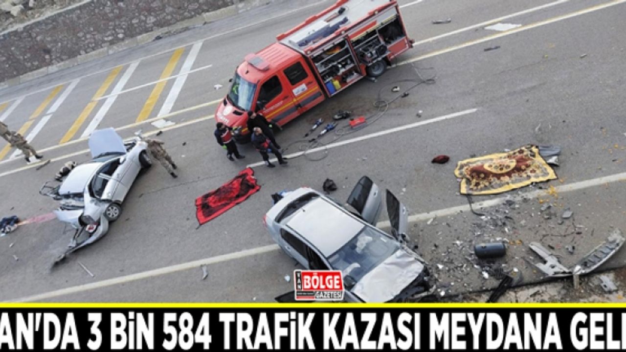 Van'da 3 bin 584 trafik kazası meydana geldi