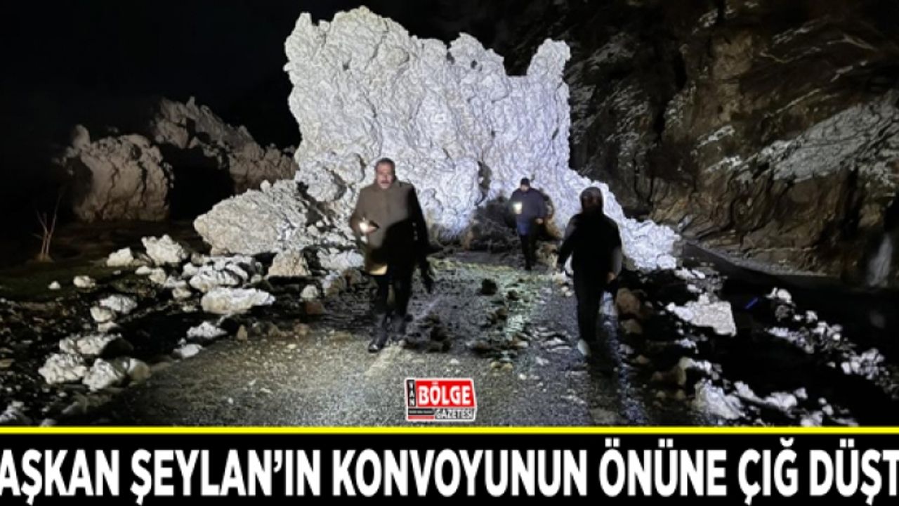 Başkan Şeylan’ın konvoyunun önüne çığ düştü