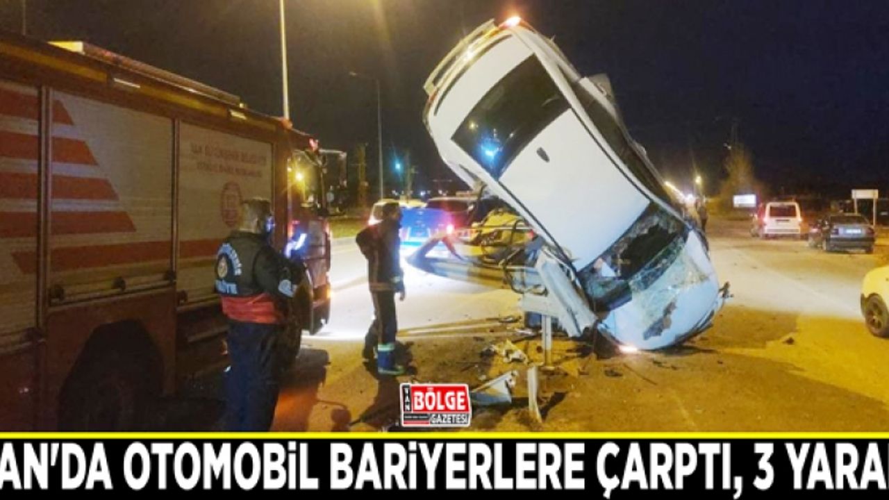 Van'da otomobil bariyerlere çarptı, 3 yaralı