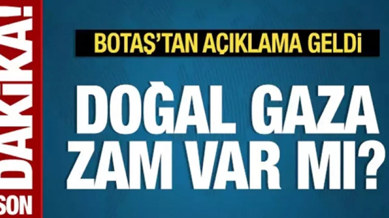 Doğal gaza zam gelecek mi? BOTAŞ'tan açıklama geldi