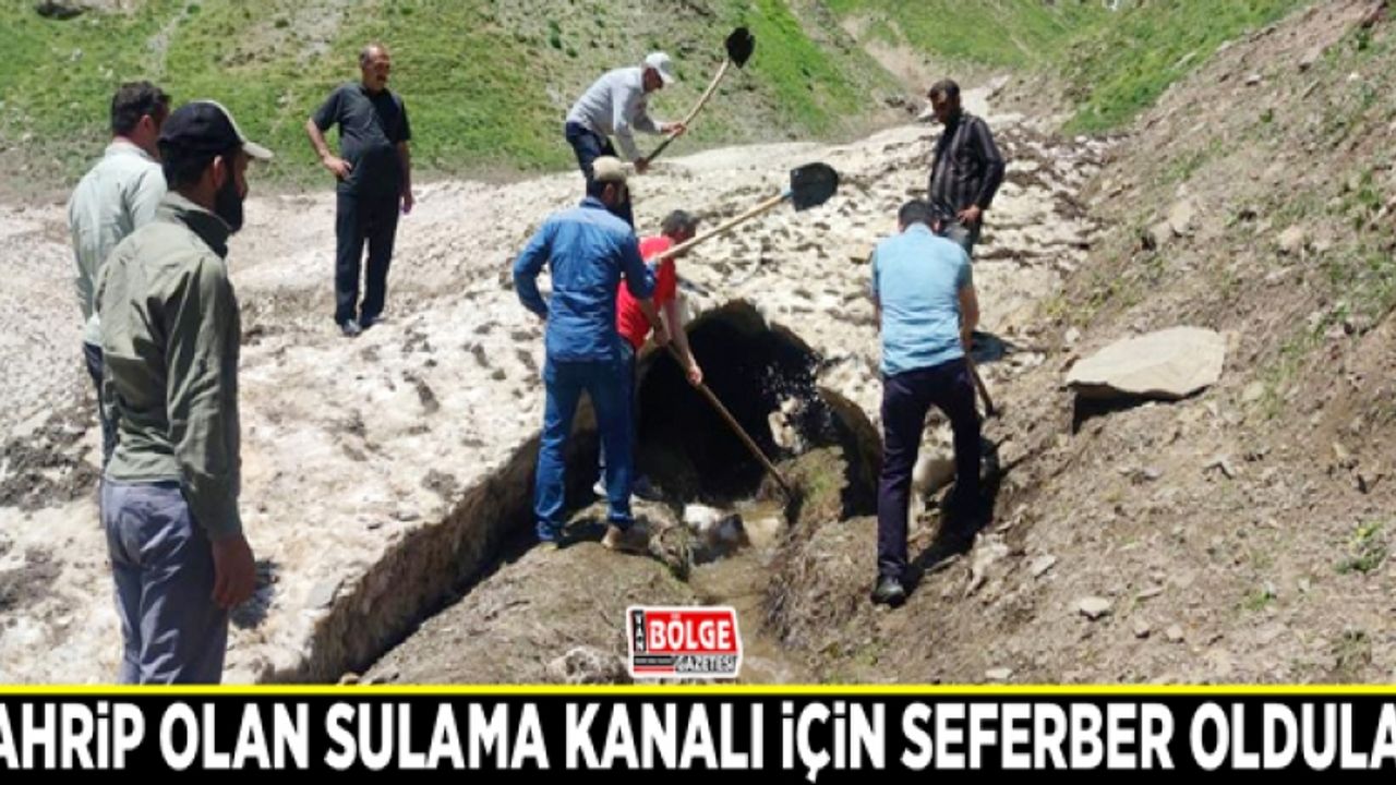 Tahrip olan sulama kanalı için seferber oldular