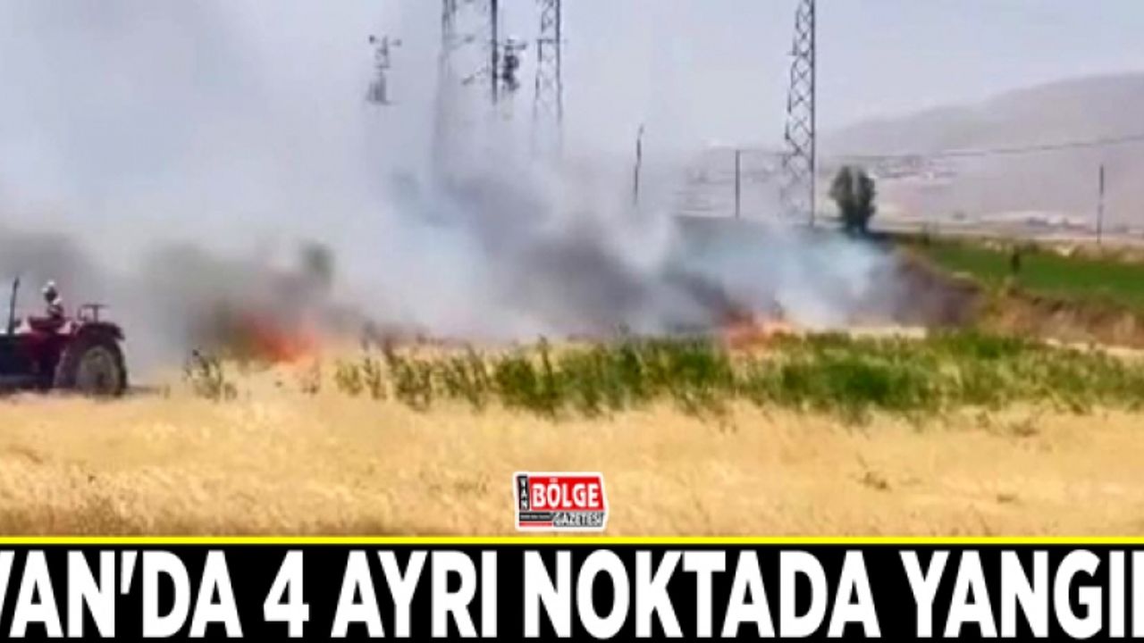 Van'da 4 ayrı noktada yangın