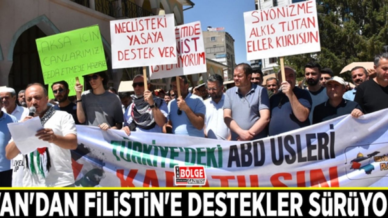 Van'dan Filistin'e destekler sürüyor