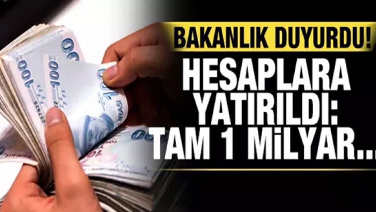 Hesaplara yatırıldı: Tam 1 milyar 195 milyon...