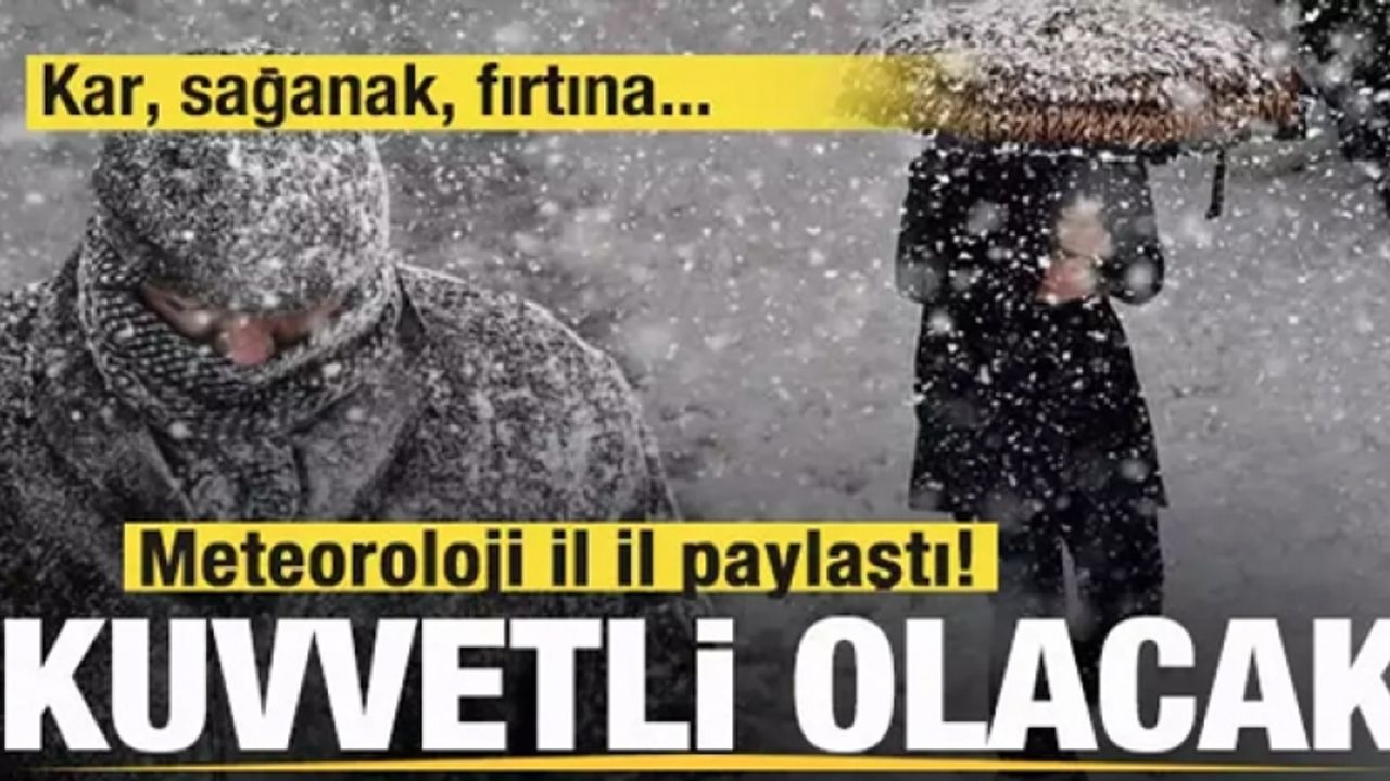 Meteoroloji il il paylaştı! Kuvvetli olacak!