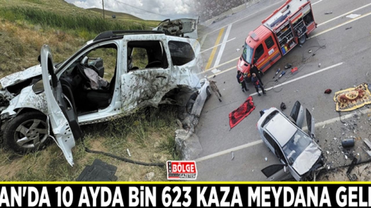 Van'da 10 ayda bin 623 kaza meydana geldi