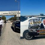 Mızraklı tahliye edildi, cezaevi önündeki afişler dikkat çekti!
