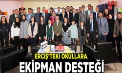 Erciş’teki okullara ekipman desteği