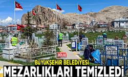 Büyükşehir mezarlıkları temizledi