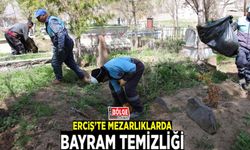 Erciş’te mezarlıklarda bayram temizliği