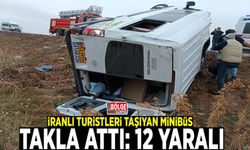 İranlı turistleri taşıyan minibüs takla attı: 12 yaralı
